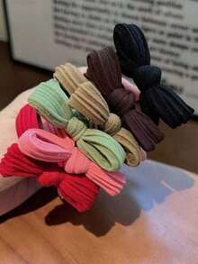 2pcs/Set Women's Red Bow Hair Ties, High Elasticity & Durability, Suitable Daily Commute, All-Match Hair Accessories Casual Valentine's Day Ponytail Holders Hair Elastics Hair Rubber Bands Scrunchies Hair Rope - 10pcs - View 4