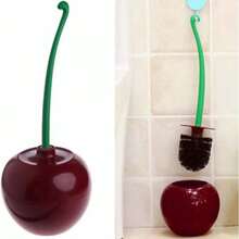 樱桃造型马桶刷，创意樱桃马桶刷带刷架，立式马桶刷套装，装饰性马桶刷架，浴室清洁工具，可爱家居浴室装饰，清洁用品 - 彩色 - 查看 6