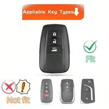 1pc Anti-Drop Anti-Dust Key Fob Cover, Suitable For Corolla, Camry, Avalon, Prius, GT86 And Other Models - one-size - View 9