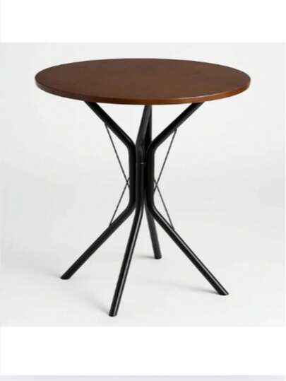Mesa De Jantar Multiuso Redonda 4 Pés Base Aço Industrial Moderna