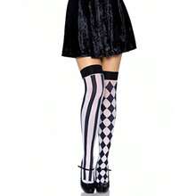 Womens Harlequin Thigh Highsgift - ĐenTrắng - Xem 1