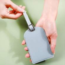 Personalized Vegan Leather Luggage Tag: Birthday Flower Pattern, Essential For Travel