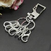 1 Set kreative schnell abnehmbare Schlüsselanhänger, praktisch zum Sortieren, minimalistischer Metallschlüsselhalter (1 großer Ring + 6 kleine abnehmbare Ringe) Taschenanhänger Auto Zubehör Lehrer Freundin Schwester Geschenkideen