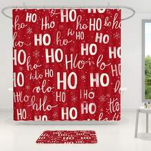 1 pezzo/4 pezzi Set di decorazioni per il bagno con stampa di fiocchi di neve e testo natalizio, include 12 ganci gratuiti, elegante atmosfera natalizia, decorazione invernale, tappetino da bagno, tappetino a forma di U, tappetino rotondo per il water, adatto per tutte le decorazioni natalizie per il bagno