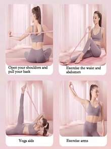 1pc Resistance Band Home Gym Shoulder Opener Fitness Back Muscle Trainer, Yoga Arm Shoulder Neck Stretcher Elastic Figure 8 Resistance Rope