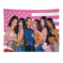 A Poster Of The Katseye Girl Group's Tapestry Music Album, A Tapestry Flag, Is A Perfect Pink Gift For Decorating The Walls Of The Living Room And Bedroom - 彩色 - 查看 2