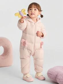 Balabala BalaOne Baby Lightweight Down Jumpsuit Toddler Winter 2025 Warm & Cozy - White Red - View 1