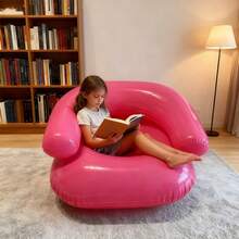 1 pieza Sofá inflable pequeño y transparente para exteriores, silla perezosa inflable para exteriores, asiento inflable portátil y de fácil almacenamiento para campamento de niños, apto para uso en interiores y exteriores - Multicolor - Ver 10