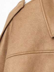 Seelio Spring/Autumn New Arrival Casual Versatile Suede-Like Green Jacket, Deer Skin Texture - Light Brown - View 5