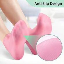 2 Pairs Silicone Socks For Women - Soft Gel AloeMoisturizing Socks For Women's Spa Pedicure, Repairing DryFeet, Cracked Heels And Softening Rough Skin, Gifts For Girl Womenswear Basic. - 彩色 - 查看 6