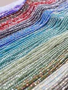 2毫米 1串 180颗 玻璃珠 小刻面玻璃吊坠隔珠 用于珠宝制作 DIY配件 - 2mm 瓷料小珠子 - 查看 3