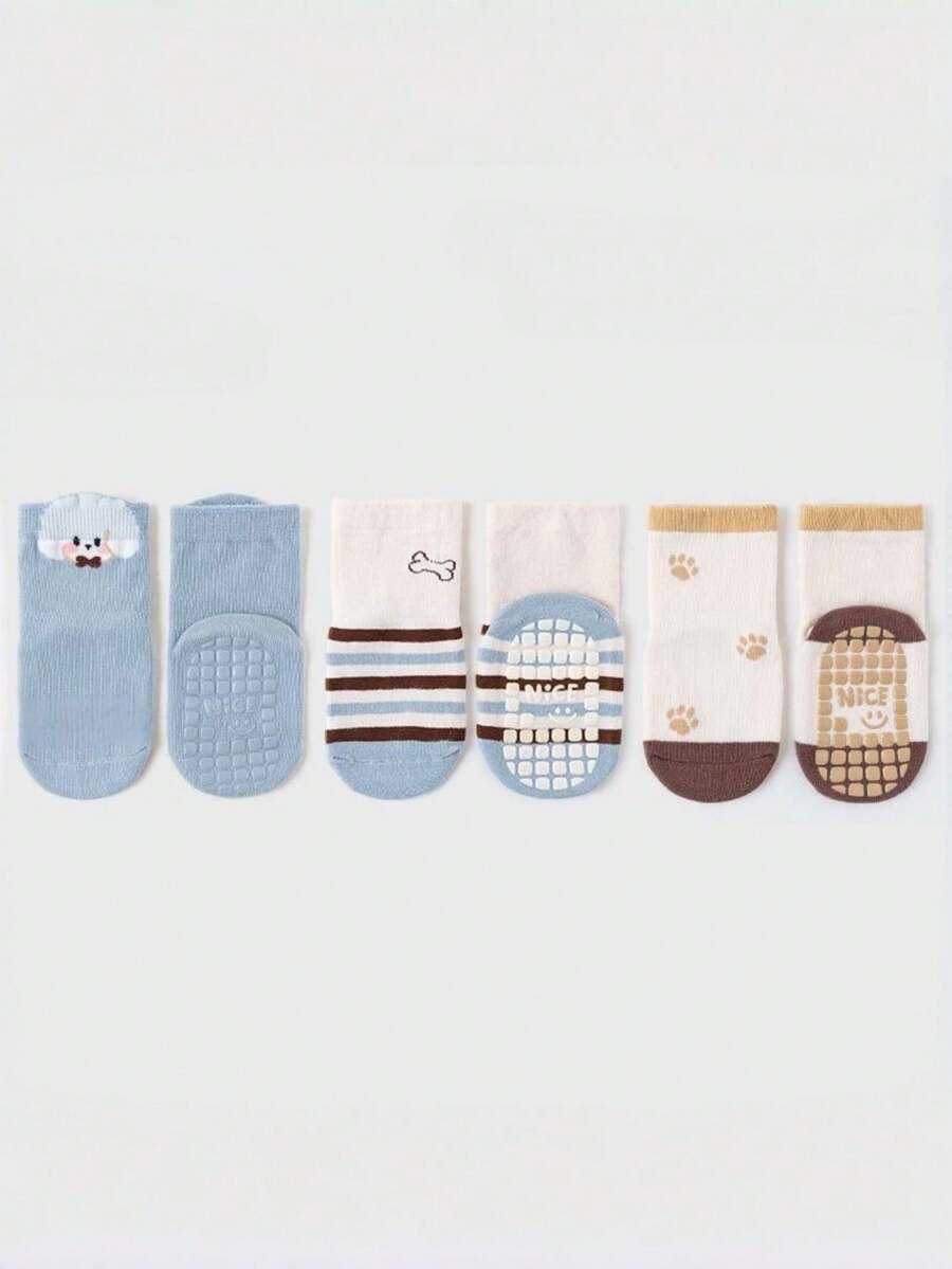 1/3 pares de calcetines cómodos y sin costuras con lindos cachorros para bebé, para otoño/invierno - Multicolor - Ver 1