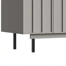 Esszimmerschrank (140*38,5*82,5cm), Esszimmer-Wohnzimmer-Aufbewahrungsschrank, einzigartiges Design, Schranktürdesign, freistehender Schrank, Minimalistisches Sideboard,Schwarz