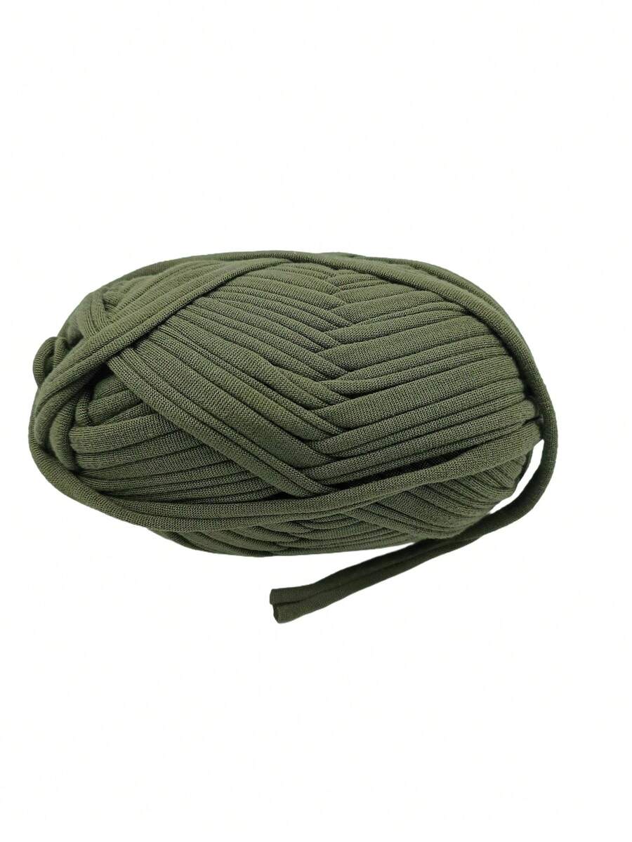 1pc Fabric Strip Handmade Braided Diy Bag, Toy, Shoe, Carpet, Basket, Storage Bin Rope - Army Green - View 1