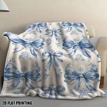 Bowknot Prints Ultra-Soft Flannel Throw Blanket Digital Printing, 280gsm, All-Season Comfort Polyester Blankets Great Gift For Friend, Family, Wedding, Birthday,Warm,Soft,Comfortable,Cozy Personalized Ideal Gifts For Him,Her,Boyfriend,Girlfriend,Dad,Mom,Family,Friends,Pets ,For Anniversaries,Valentine's Day,Mother's Day,Birthdays,Father's Day,Weddings,Graduation,Christmas,Housewarming Sofa,Bed,Car,Bedroom,Living Room,Office,Outdoor Camping,Beach,Wall Decoration - 多色27 - 查看 3
