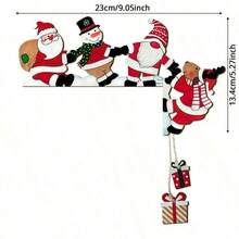 Christmas WoodenDoor Corner Decoration Hanging Ornament,Santa Claus And Tree Design Anniversary Ornament,Holiday Season Door Frame And Tabletop Decoration For Christmas Home Door Corner Decoration Holiday Party Celebration Decoration Hanging Ornament - Red - View 7