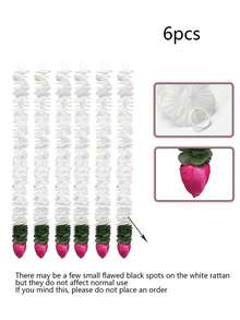 6pcs Diwali Jasmine Hanging Decorations (With Lotus Buds) - Artificial Jasmine Garlands, Elegant White Design, Suitable For Placement On Mantelpieces, Dining Tables & Wall Decoration, Diwali Decorations, Durable Material, Long-Lasting Fragrance - The Ideal Gift For Diwali Celebrations Or Luxurious Family Living