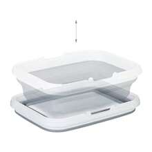 Cesta de almacenamiento plegable con asa, capacidad de 8 litros, portátil, para viajes de camping, para lavar verduras, frutas y carne, 15.5 X 38.5 X 28.5 cm, blanco y gris - Gris Oscuro - Ver 5