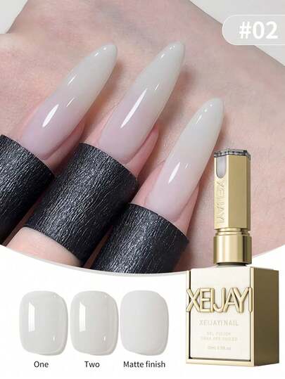 XEIJAYI 15ml 透明ミルキーネイルポリッシュ 1本、セミパーマネントネイルジェル、UVLEDネイルポリッシュ、マニキュア用品、ネイルアートデザイン、DIYデコレーション、ホームサロンギフト、女性用