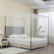 Home Mosquito Nets Pure Color Extra Secret Double Bed Lightweight Fashion Bedding Mosquito Nets - White - View 3