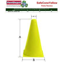 VENTDEPOT Cono de para Construcción, MXSOY-001, 1Pza, 22x14cm, De , Amarillo, Plástico Rígido. - Amarillo - Ver 4