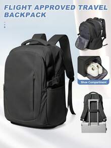 Mochila de viaje y negocios de gran capacidad con compartimento para zapatos, mochila de equipaje resistente al agua para mujeres y hombres, mochila de mano, mochila de senderismo impermeable para deportes al aire libre con múltiples bolsillos que puede contener portátiles de hasta 15.6 pulgadas, adecuada para viajes, trabajo, mujeres, hombres y estudiantes - Multicolor - Ver 1