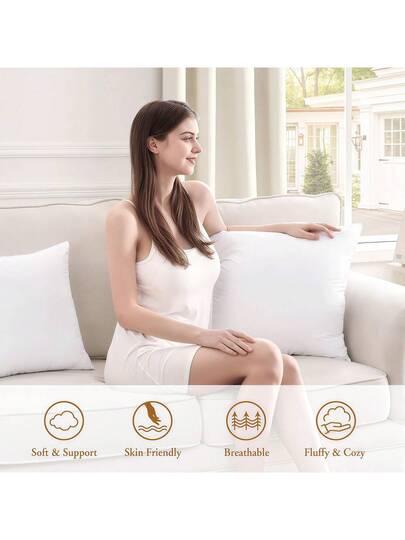 Farfallarossa Wit Kussen Core Pieces Ultra Zachte Hypoallergenic Pillow, Cervical Support, Breathable Com Tafel Double Bed Pillowcases view 5