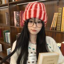 Women Beanie Hat - 黃粉紅色 - 查看 5