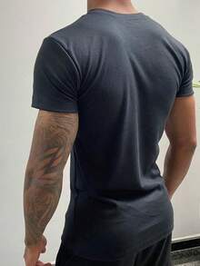 AMERICAN SHORT SLEEVE/BASIC T-SHIRT/RIBBED T-SHIRT - 黑色 - 查看 3