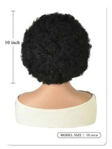 Parrucca afro corta e soffice riccioluta, parrucca sintetica resistente al calore senza adesivo, adatta per cosplay, feste, uso quotidiano, vacOgnissantiloween, costumi, balli in ma vendita diretta di fabbrica