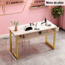 Mesa de manicura organizador bestseller para salones | Mesa Para Manicurista Doble Con Estante 80x40x76 Manicure | Perfecta para estudios de manicura caseros, diseño doble atiende 2 clientes simultáneamente, estante organizador clasifica utensilios, oferta exclusiva de Hot Sale - Multicolor - Ver 8