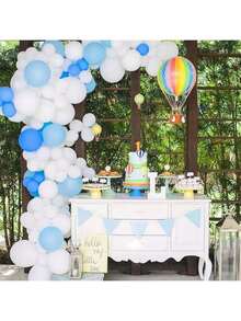 30/40/60 个 10 英寸/12 英寸蓝白色气球，适用于性别揭秘派对、单身派对、庆祝派对、生日、毕业典礼、周年纪念、独立日派对、新娘送礼会、圣诞节、万圣节、情人节、母亲节、节日派对、斋月、开斋节、狂欢节主题派对装饰、派对用品