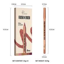 Pudaier 6支/套持久防水唇线笔，适合日常妆容，可作为礼物送给女朋友 - 03-set - 查看 8