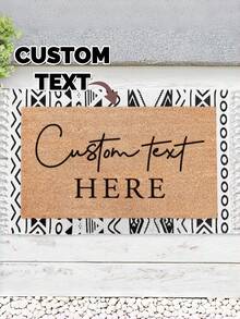 1PC Personalized Name Doormat,Custom Welcome Mat For Front Door,Imitation Cashmere Material,Couple's Name Home Decor,Perfect First Home Gift For Couples,Wedding, Anniversary, Or Housewarming Gift - Multicolor - View 3