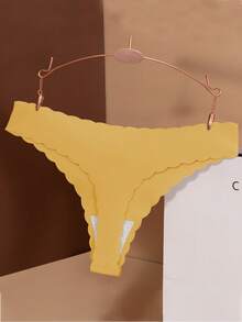 12 sztuk damskich stringów w jednolitym kolorze, falowane, seksowne i wygodne, bezszwowe, oddychające majtki damskie - Wielokolorowe - Zobacz 7