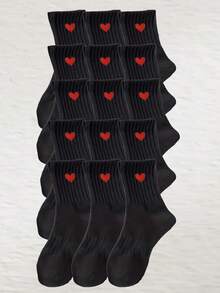 20/15/10/5/3/1 par de calcetines largos reforzados en la cintura que absorben la humedad y el sudor, calcetines blancos con forma de corazón, calcetines negros, calcetines hasta el muslo, calcetines largos, calcetines de mujer, calcetines largos, calcetines suaves de mujer, calcetines largos normales de mujer y calcetines de longitud media diarios
