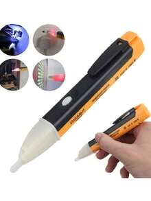 Non-Contact Voltage Tester, Ultra Induction Tester, Multifunction, With LED Light, Pen-Style Voltage Measurement And Built-In Wall Wire Tester. - Yellow - View 6