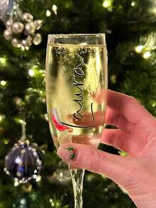 Custom Stickers, Balloons, Lunchboxes, Champagne Flutes, Bridesmaid, Bride, Maid Of Honour, Mother Of The Bride, Decal Sticker Only,Custom Personalised Vinyl Name Labels, For Wine Glasses, Champagne Flutes, Wedding Decor, Bridesmaid Names - Multicolor (Christmas) - View 10