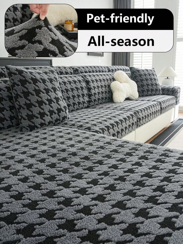 1pc Fashionable Thousand Voices Minimalist Sofa Slipcover, Anti-Scratch, Available In Multiple Colors, Fade-Resistant, Pill-Resistant, Machine Washable, Reusable Sofa Cover, Suitable For Living Room & Bedroom, Pet-Friendly, All Season