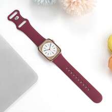 1pc Fashionable And Minimalist Solid-Color Silicone Watch Strap Compatible With Apple Watch Band 38mm 40mm 41mm 42mm 44mm 45mm 49mm (S10 42 )Mm (S10 46)Mm,Soft And Comfortable Replaceable Sports Band Compatible With Iwatch Series 11 Ultra 3 SE3 Ultra 2 S10 SE2 9 8 7 SE 6 5 4 3 2 1, Perfect Gift For Thanksgiving, Halloween, Birthdays, And More - Unisex For All Ages