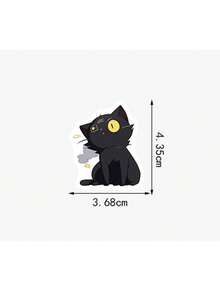 100pcs Cartoon Black Cat Family Cat Stickers, Cute Cat Diy Journal Computer Water Cup Tablet Waterproof Stickers