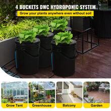 DWC Hydroponic System, 5 Gallon, 4 Buckets, Deep Water Culture Bucket, Hydroponic Grow Kit With Pump, Air Stone And Water Level Device, For Indoor/Outdoor Leafy Vegetables - 查看 2