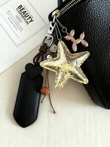 1 chiếc phụ kiện hình ngôi sao màu hồng phong cách Y2K, móc khóa trang trí, phụ kiện treo xe hơi, thích hợp làm phụ kiện túi xách. Quà tặng ngày Valentine, thời trang đa năng, phù hợp cho các bạn nữ tuổi teen, phụ nữ, sinh viên đại học, giáo viên, nhân viên văn phòng, sinh viên tốt nghiệp. Phụ kiện quà tặng, quà trang trí, phụ kiện xe hơi, mặt dây chuyền móc khóa nữ, đồ dùng học tập, quà tặng ngày Nhà giáo. - Vàng - Xem 4