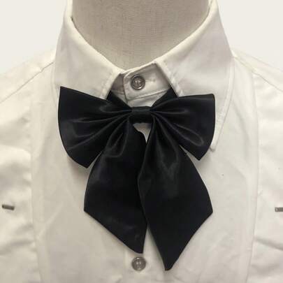 1 件手工涤纶纯色 JK 可拆卸领结，适合校服、日常穿着和庆祝活动，加大码