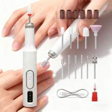 500mAh Electric Nail Grinder, 15,000RPM Professional Nail Drill With Bits And Base, Rechargeable Nail Polishing Machine For Removing Gel Polish And Acrylic Nails, Suitable For Nail Salons And Home Manicure - White - View 5