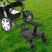 SanBouSi Universal Stroller Board, Stroller Glider Board With Detachable Seat Standing Board, Stroller Board Buggy Board Stroller Connector Rider Stroller Glider Board - 黑色 - 查看 2