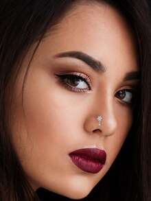 12 PCS Nose Rings Stud L Shape Nose Rings Cubic Zirconia Butterfly Flower Eye Moon Crown Heart Lightning Shape Nose Studs Piercing Jewelry For Women Men 20G Silver Tone