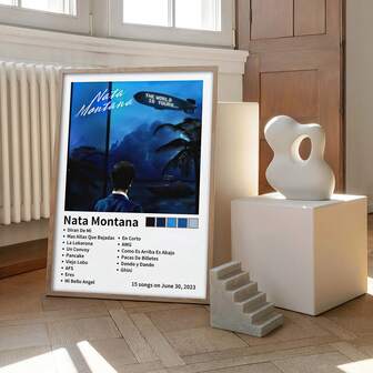 Nata Montana - "El mundo es tuyo" Póster de lienzo inspirador sin marco Obra de arte de álbum musical con lista de canciones Perfecto para decoración de dormitorio, sala de estar o pasillo