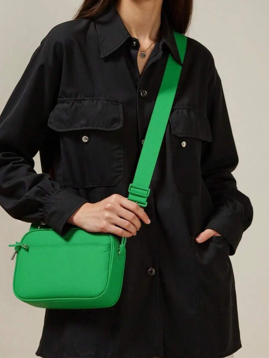 Small Checkered Crossbody Bag Or Purse Black And White Check Purse For Women Mens Checker Fanny Pack Or Shoulder Bag Small Nylon Crossbody Bags For Women, Anti Theft Travel Purses Handbag Shoulder Bag, Cute Cross Body Wallet Small Messenger Bags Checkered Crossbody Bag For Women Small Cute Purses Shoulder Handbags Wide Strap Gift For Mother Wife Mom - 凱莉綠 - 查看 1