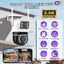 4MP+4MP HD Dual-Linsen Sicherheitskamera mit 360° Multi-Winkel-Ansicht, KI-Bewegungserkennung, wasserdichter Stromversorgung, WLAN-Konnektivität, Zwei-Wege-Audio und Mobil-App-Steuerung - Drahtlose Heim-Sicherheitsassistentin, Drahtlose Sicherheitskamera